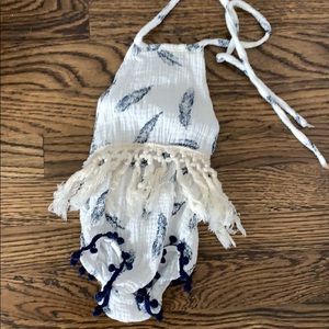 Boho fringe feather onsie